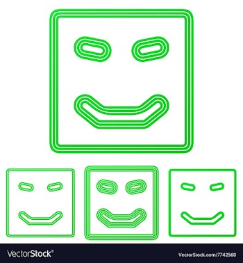 Green line happy logo design set vector image