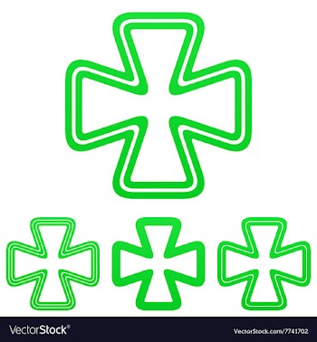 Green line luck logo design set vector image
