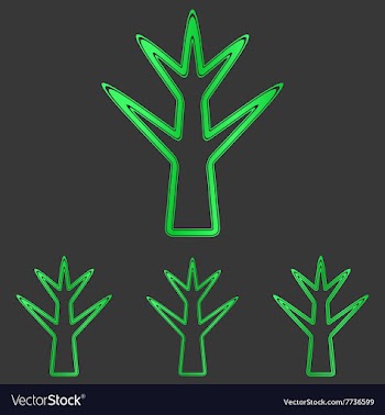 Green line plant logo design set vector image