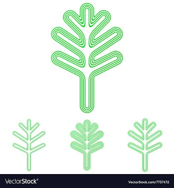 Green line plant logo design set vector image