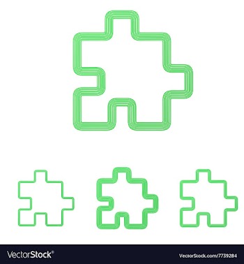 Green line puzzle logo design set vector image