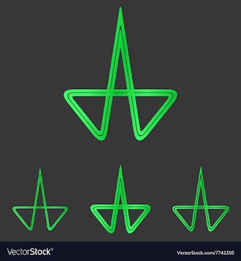 Green line research logo design set vector image