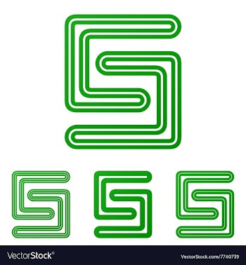 Green line s logo design set vector image