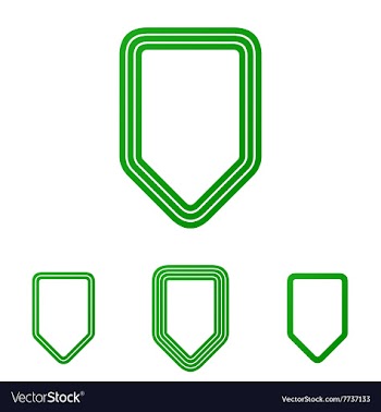 Green line shield logo design set vector image