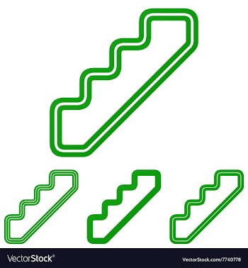 Green line stair logo design set vector image