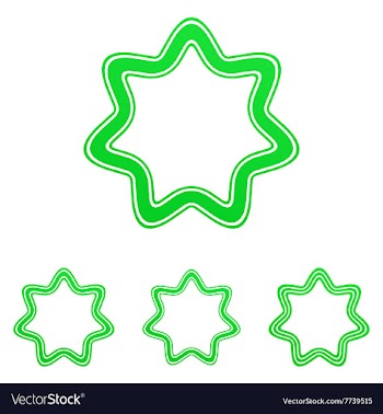 Green line star logo design set vector image