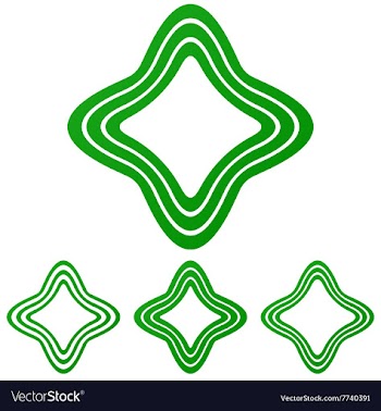 Green line star logo design set vector image