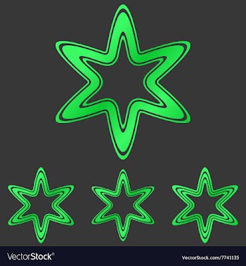 Green line star logo design set vector image