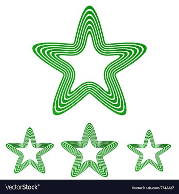Green line star logo design set vector image