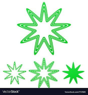 Green line star logo design set vector image
