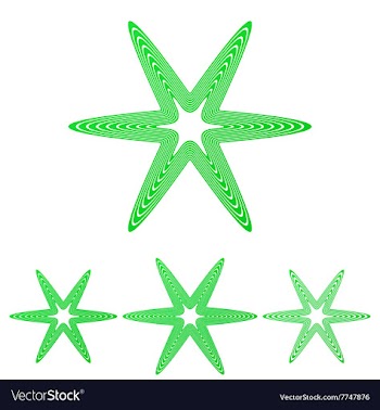 Green line star logo design set vector image