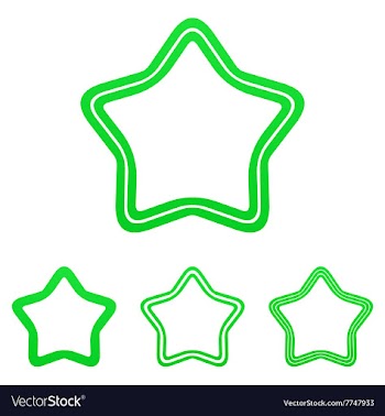 Green line star logo design set vector image