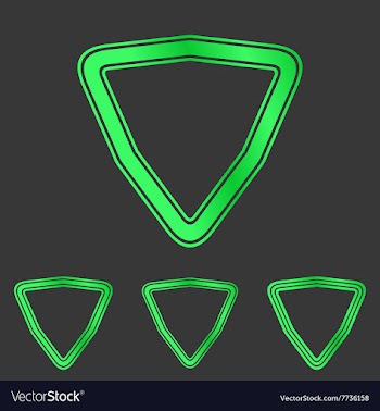 Green line triangle logo design set vector image