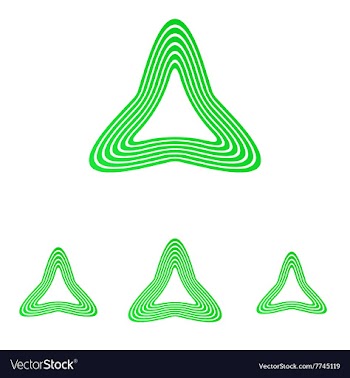 Green line triangle logo design set vector image