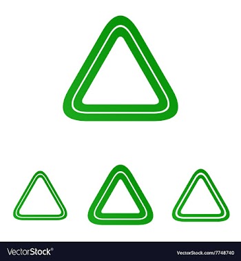Green line triangle logo design set vector image