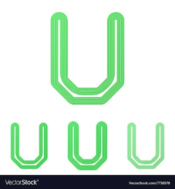 Green line u logo design set vector image