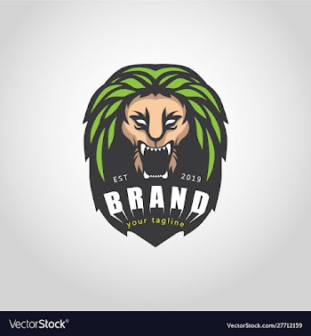 Green lion logo vector image