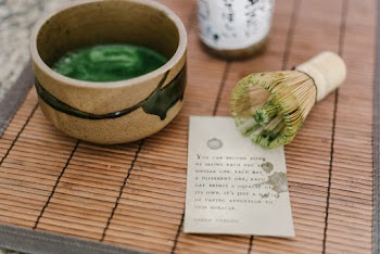 Green Liquid on Brown Bowl