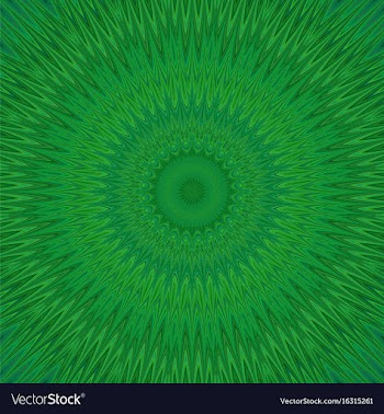 Green mandala explosion fractal background vector image