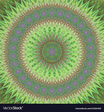 Green mandala ornament background design vector image