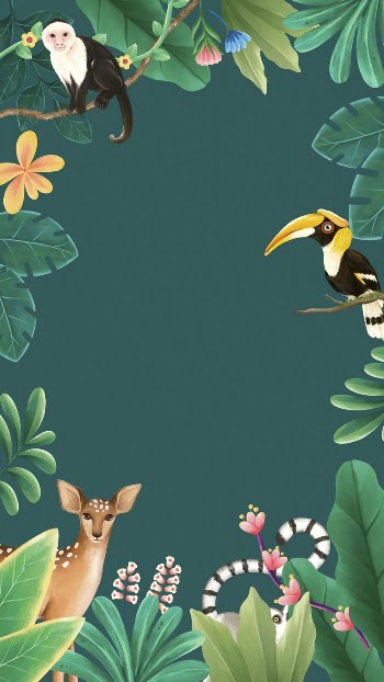 Green mobile wallpaper, jungle wildlife | Free Photo Illustration - rawpixel