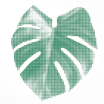 Green monstera leaf illustration halftone style sticker illustration | Free  transparent png - 2337940