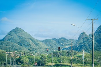 Green Mountain Under Blue Sky