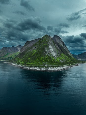 Green Mountains Near Shore