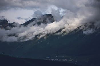 Green Mountains Under White Clouds
