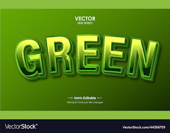 green nature editable 3d text effect style