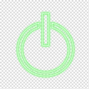 Green neon switch icon, Light Grren Power Button transparent background PNG clipart