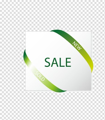 Green New product development Label, Green ribbon material transparent background PNG clipart