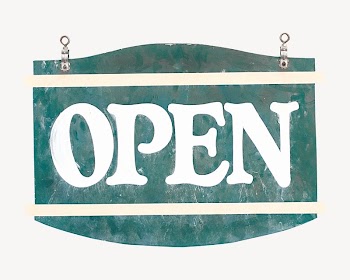 Green open signboard, clipart | Free Photo - rawpixel