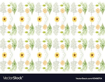 green orange and yellow flowers and leaves pattern