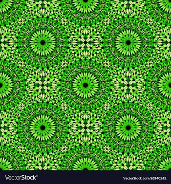 Green oriental bohemian floral pattern background vector image