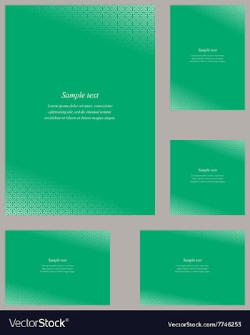 Green page corner design template set vector image