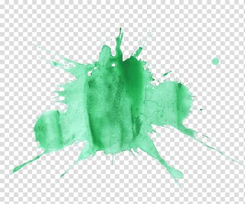 Green paint splat, Watercolor painting, watercolor splash transparent background PNG clipart