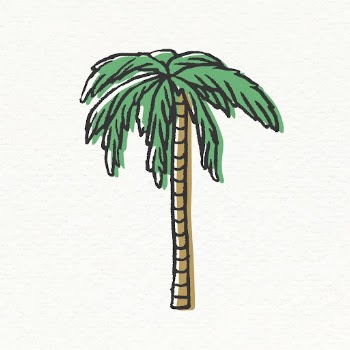 Green palm tree collage element, | Free Vector Illustration - rawpixel