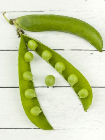 Green Peas Plant On White Surface