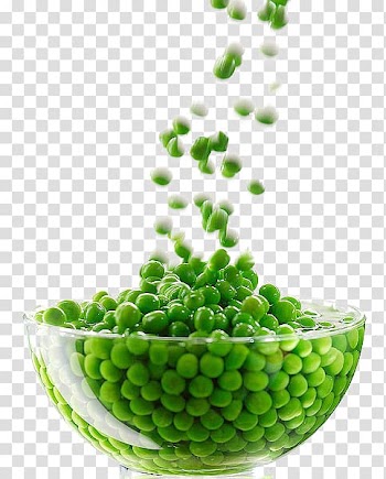 Green peas pour into clear glass bowl, Vegetable Green bean, Bowl of peas transparent background PNG clipart