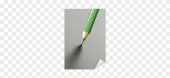 Green Pencil Drawing A Four-leaf Clover On Gray, Stylized - Oar