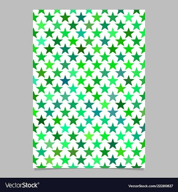 Green pentagram star shape pattern background vector image