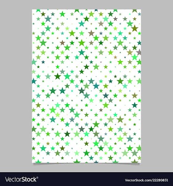 Green pentagram star shape pattern background vector image
