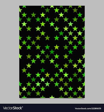 Green pentagram star shape pattern background vector image