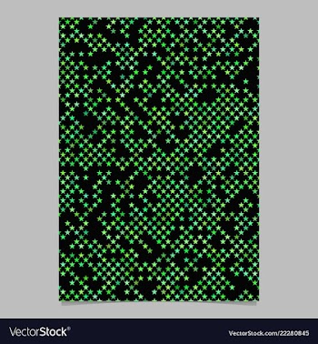 Green pentagram star shape pattern background vector image