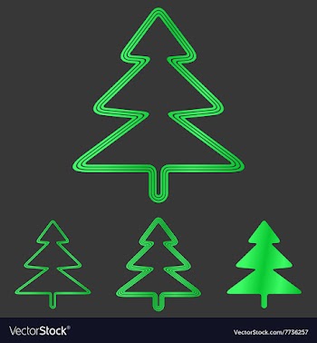 Green pine tree logo design set vector image
