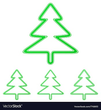 Green pine tree logo design set vector image