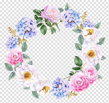 Green, pink, and white floral wreath, Wedding invitation Flower Watercolor painting Wreath Rose, watercolor wreath transparent background PNG clipart