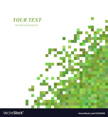 Green pixel square pattern background design vector image