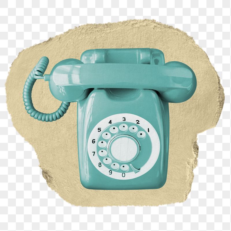 Green png rotary telephone sticker, | Free PNG - rawpixel